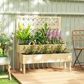 2-Tier Stepped Garden Bed with Trellis for Climbing Plants