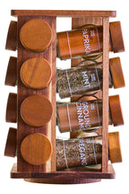 Acacia Wood Revolving Spice Rack with 16 Jars