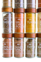 Acacia Wood Revolving Spice Rack with 16 Jars