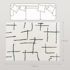 Modern Fluffy Area Rug, Geometric Pattern Washable Rug
