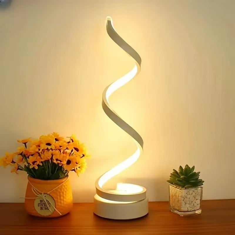 Modern USB Spiral LED Desk Lamp - Adjustable