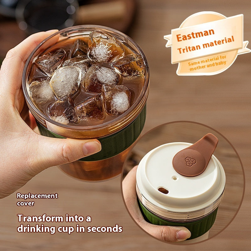 500ML Iced Brew Coffee Cup With Ice Cube Tray Leak Proof