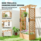 Fir Wood Planter and Trellis Garden Bed