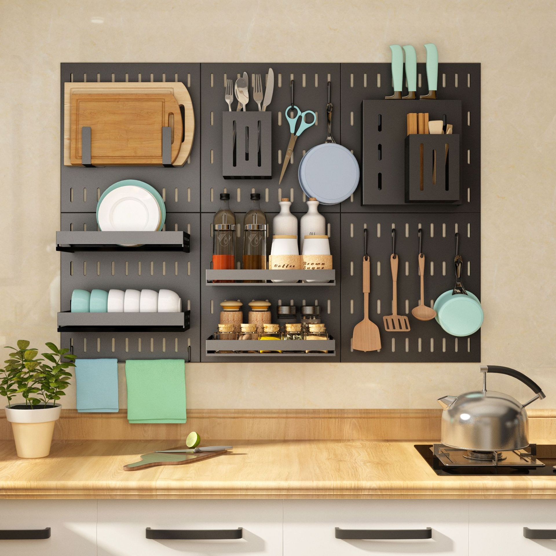 Stainless Steel Kitchen Wall Mounted Kitchen Storage Rack Plate