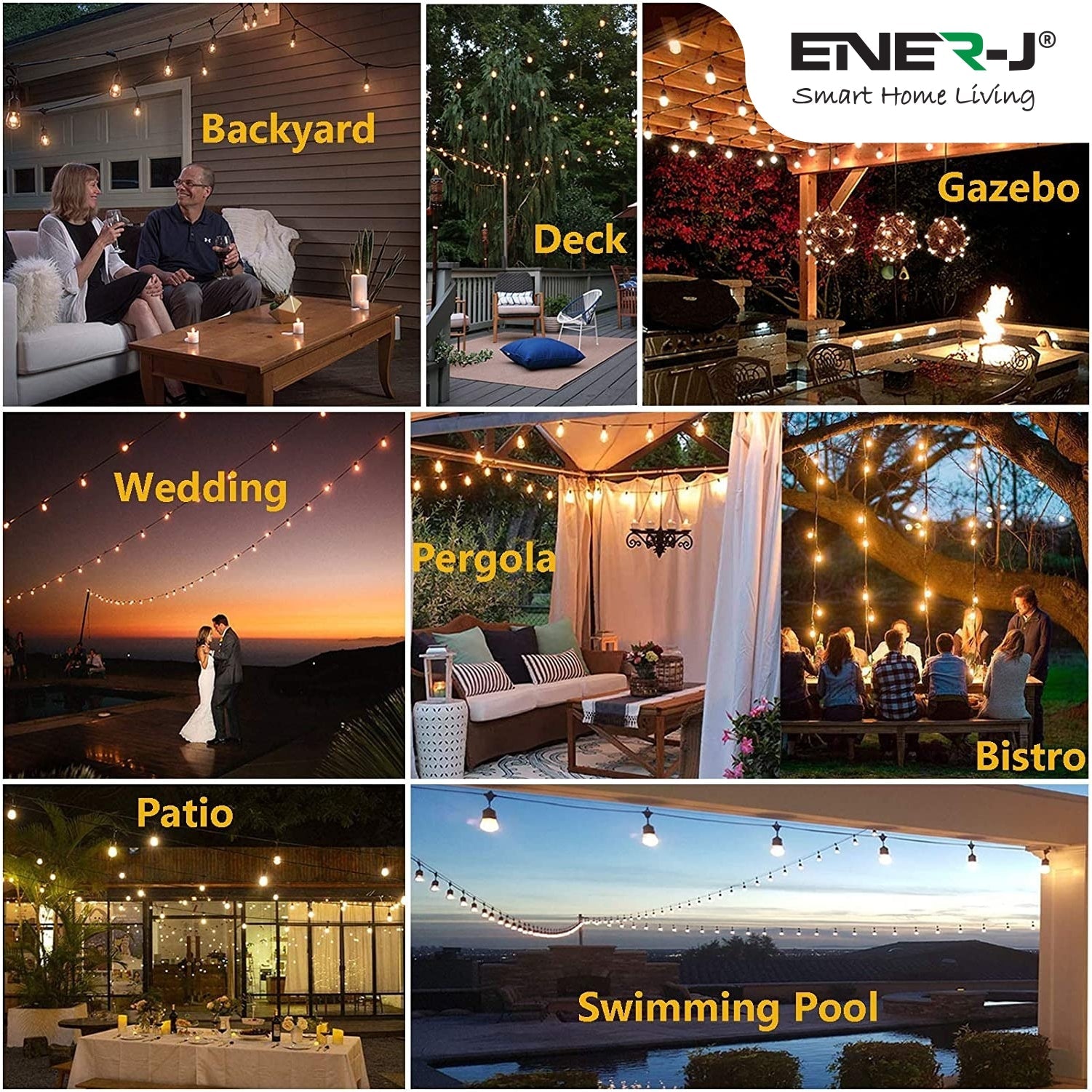 LED Filament String Light Kit, Vintage LED Bulbs, Waterproof 48ft