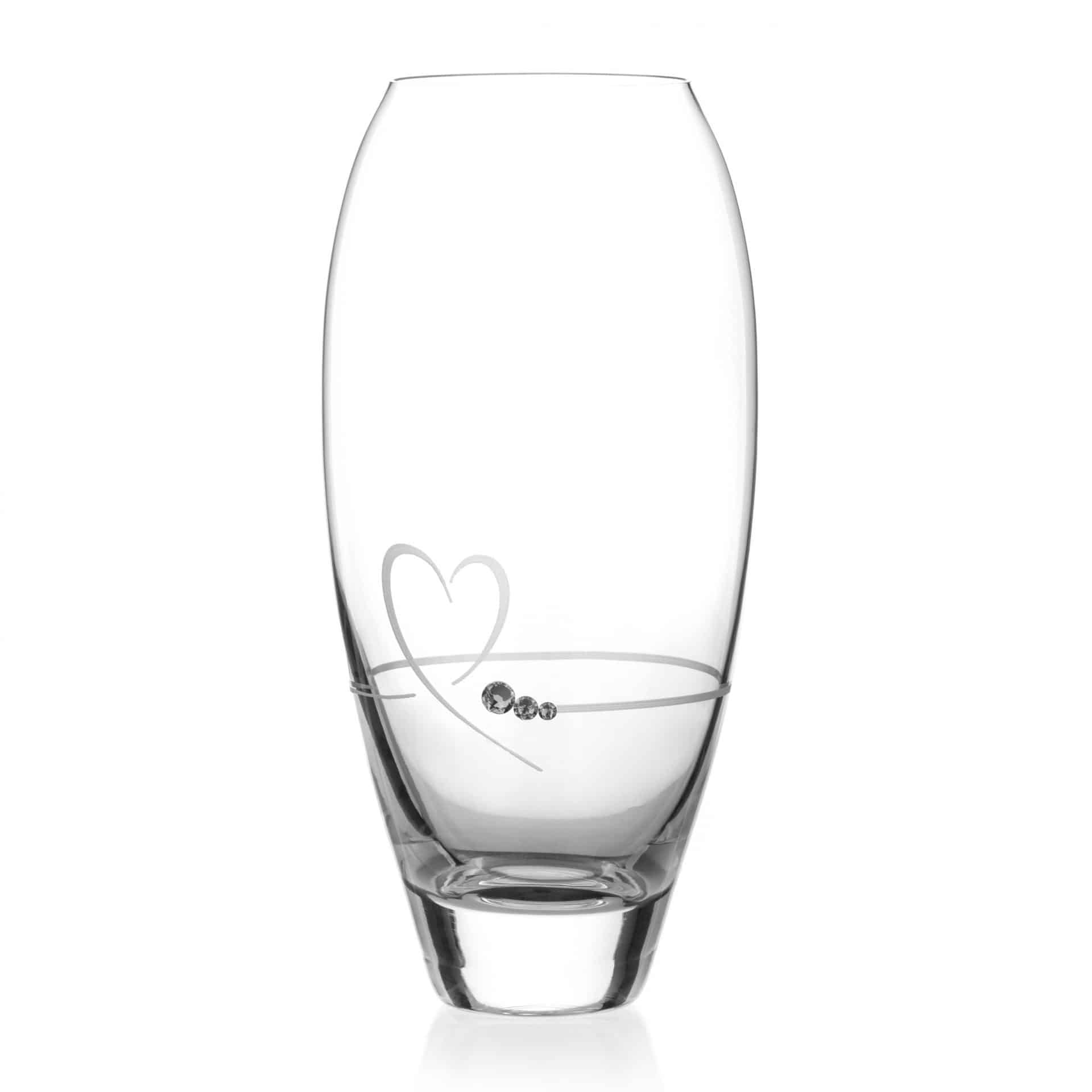 Diamante Petit Vase with Heart Design - In Gift Box - Swarovski crystals