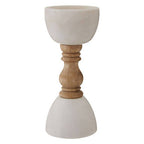 Marble & Mango Wood Pillar Candle Holder