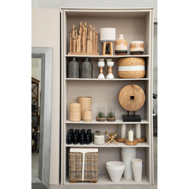 Marble & Mango Wood Pillar Candle Holder