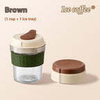 500ML Iced Brew Coffee Cup With Ice Cube Tray Leak Proof