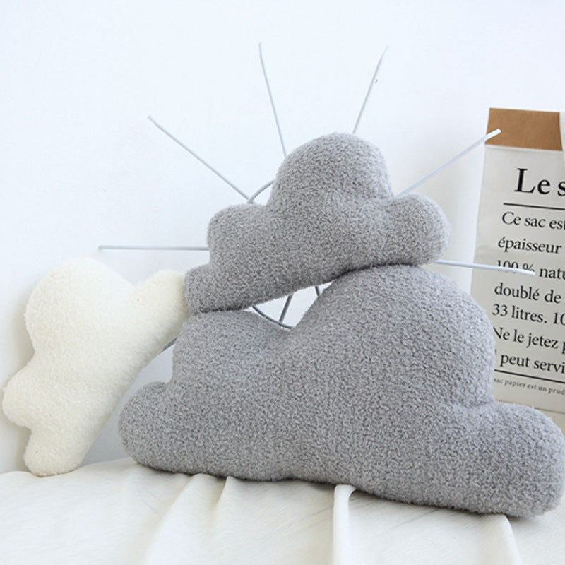 Lovely Gray White Cloud Shaped Pillow Cushion Stuffed