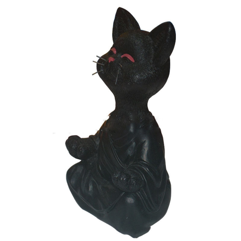 Buddha Cat Figurine, Collectible Happy Cat Decor, Meditation Yoga