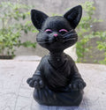 Buddha Cat Figurine, Collectible Happy Cat Decor, Meditation Yoga