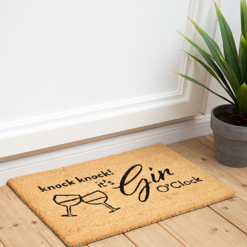Gin O'Clock Funny Welcome Doormat