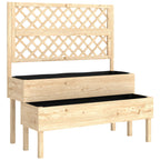 2-Tier Stepped Garden Bed with Trellis for Climbing Plants