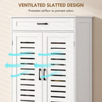 Shoe Cabinet with Louvered Doors