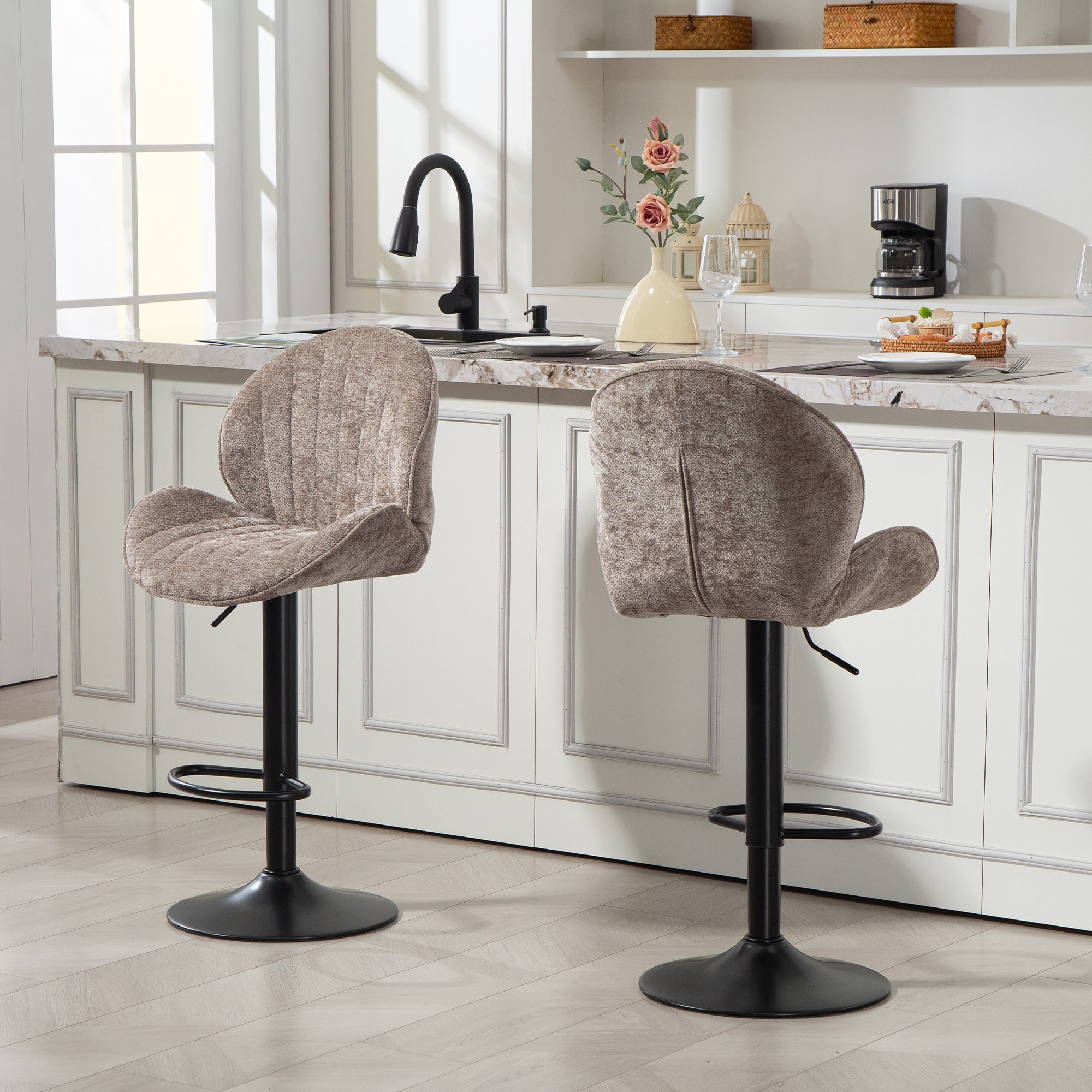 Adjustable Bar Stools for Kitchen Island - Set of 2