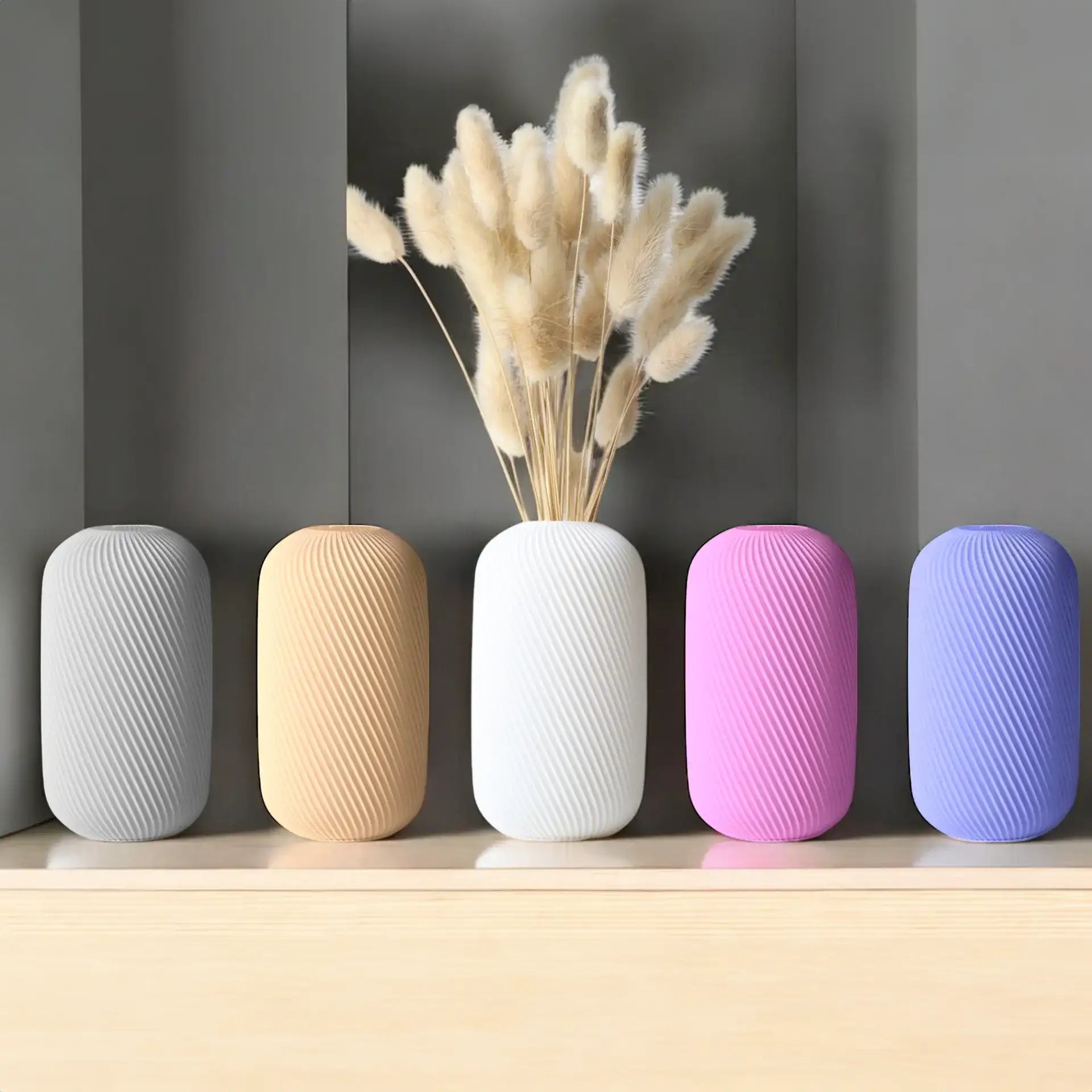 Rossella - Elegant Spiral Cylindrical Decorative Vase