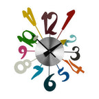 Multicolour Funky Numbers Decorative Wall Clock