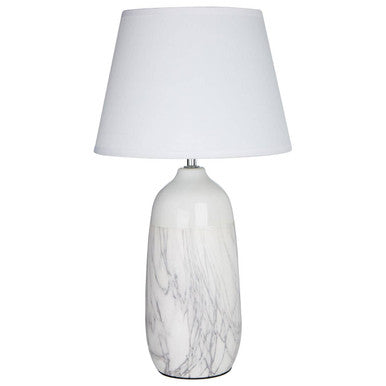 White Ceramic Table Lamp - Soft Ambient Lighting