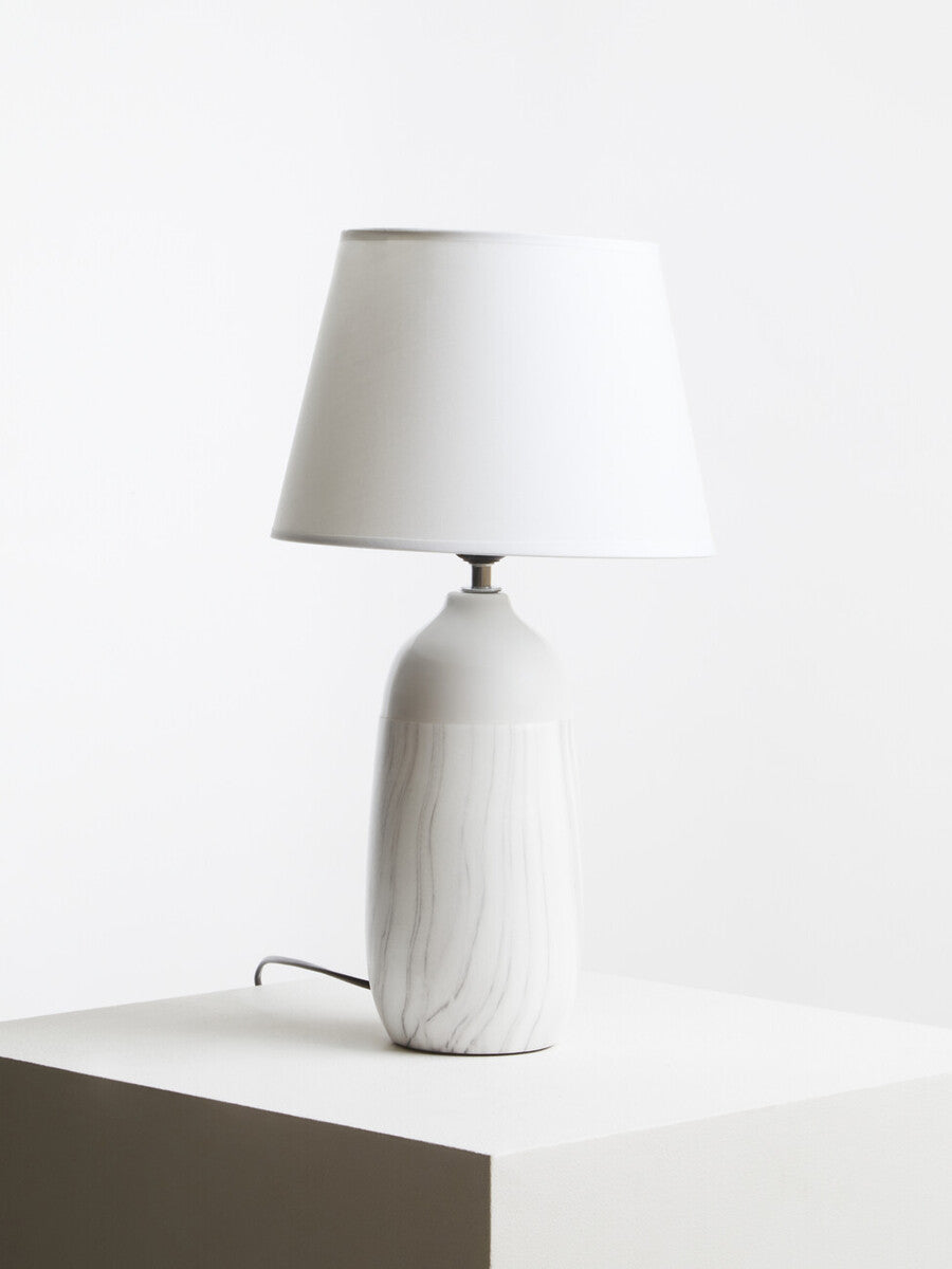 White Ceramic Table Lamp - Soft Ambient Lighting