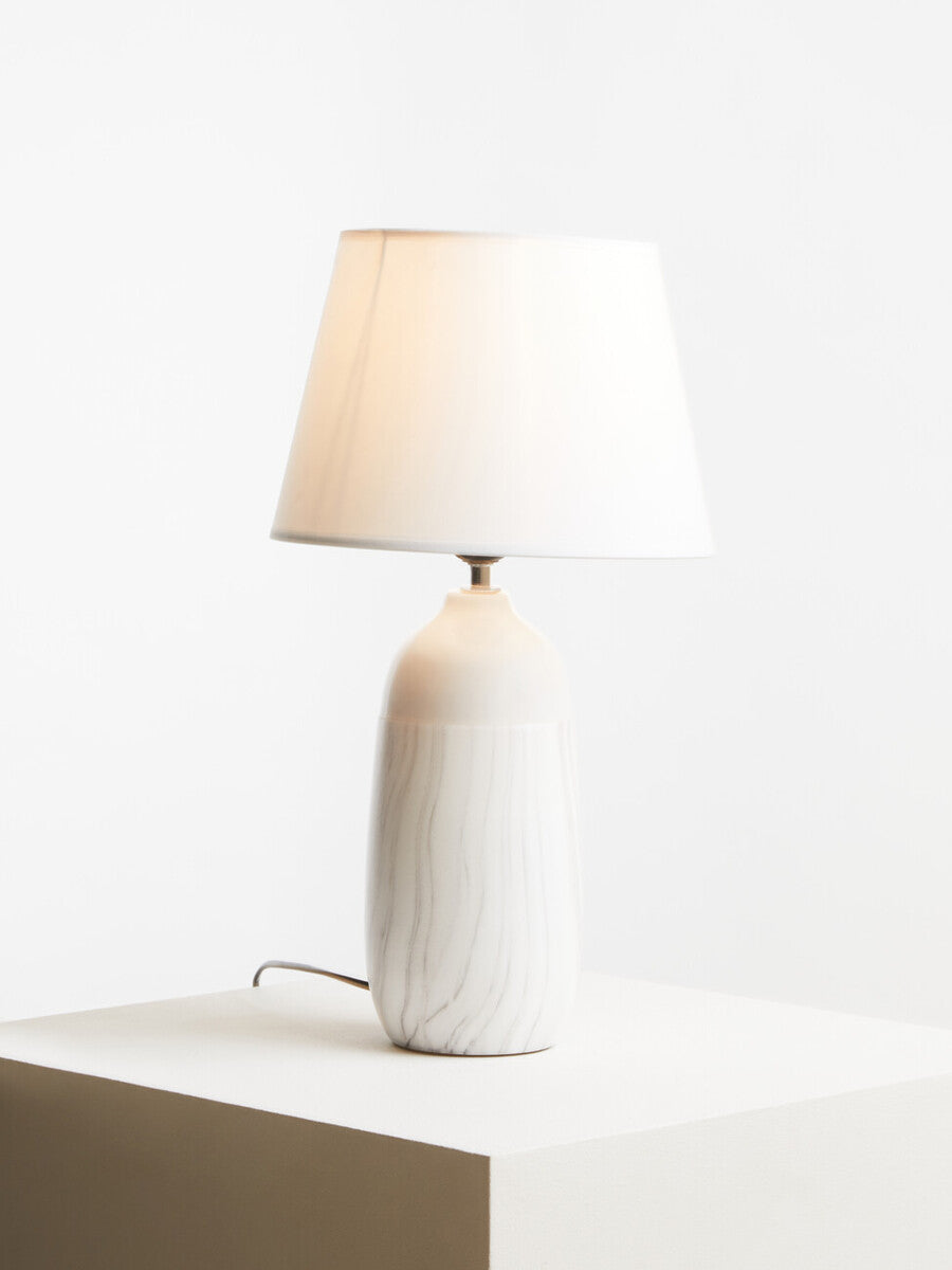 White Ceramic Table Lamp - Soft Ambient Lighting