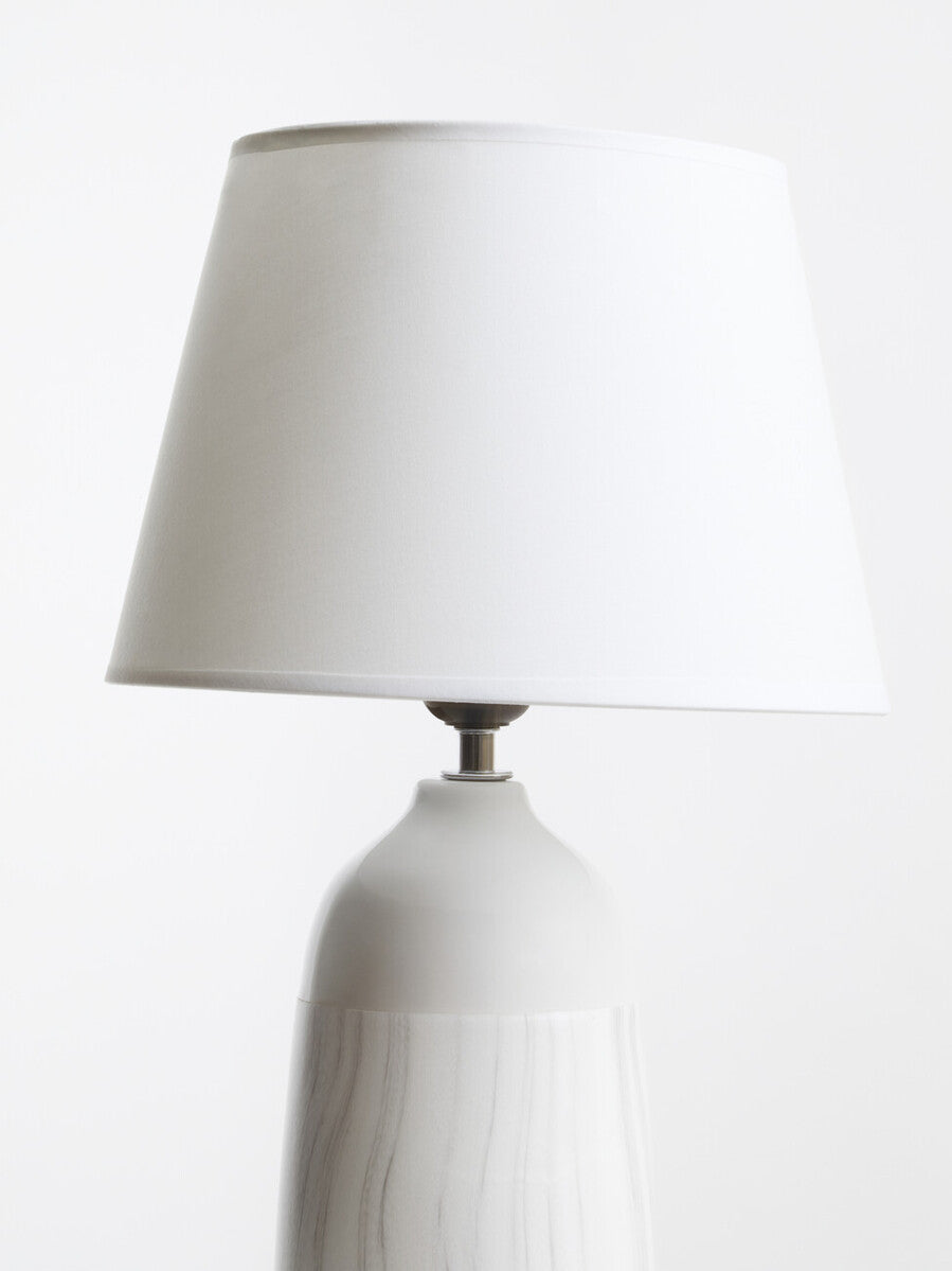 White Ceramic Table Lamp - Soft Ambient Lighting