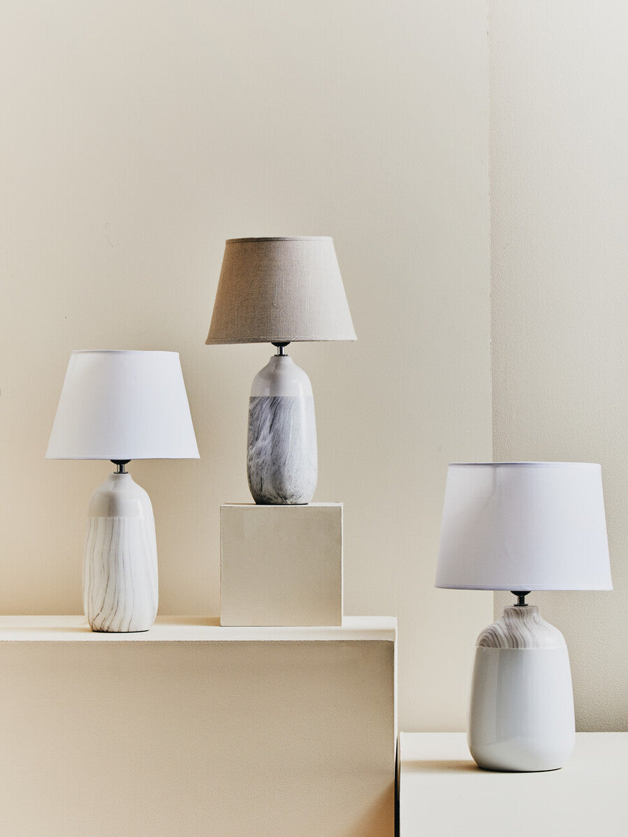 White Ceramic Table Lamp - Soft Ambient Lighting
