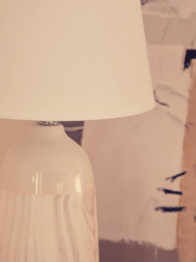 White Ceramic Table Lamp - Soft Ambient Lighting