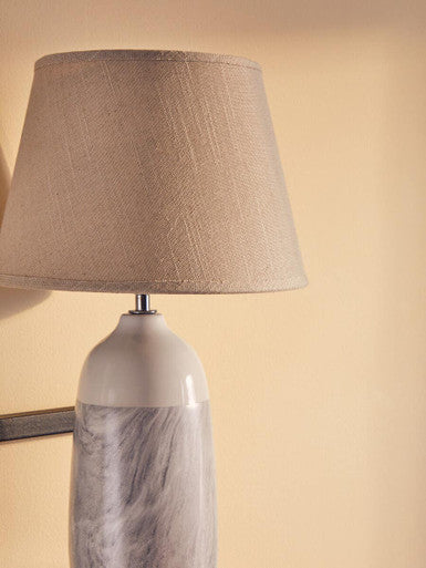 White Ceramic Table Lamp - Soft Ambient Lighting