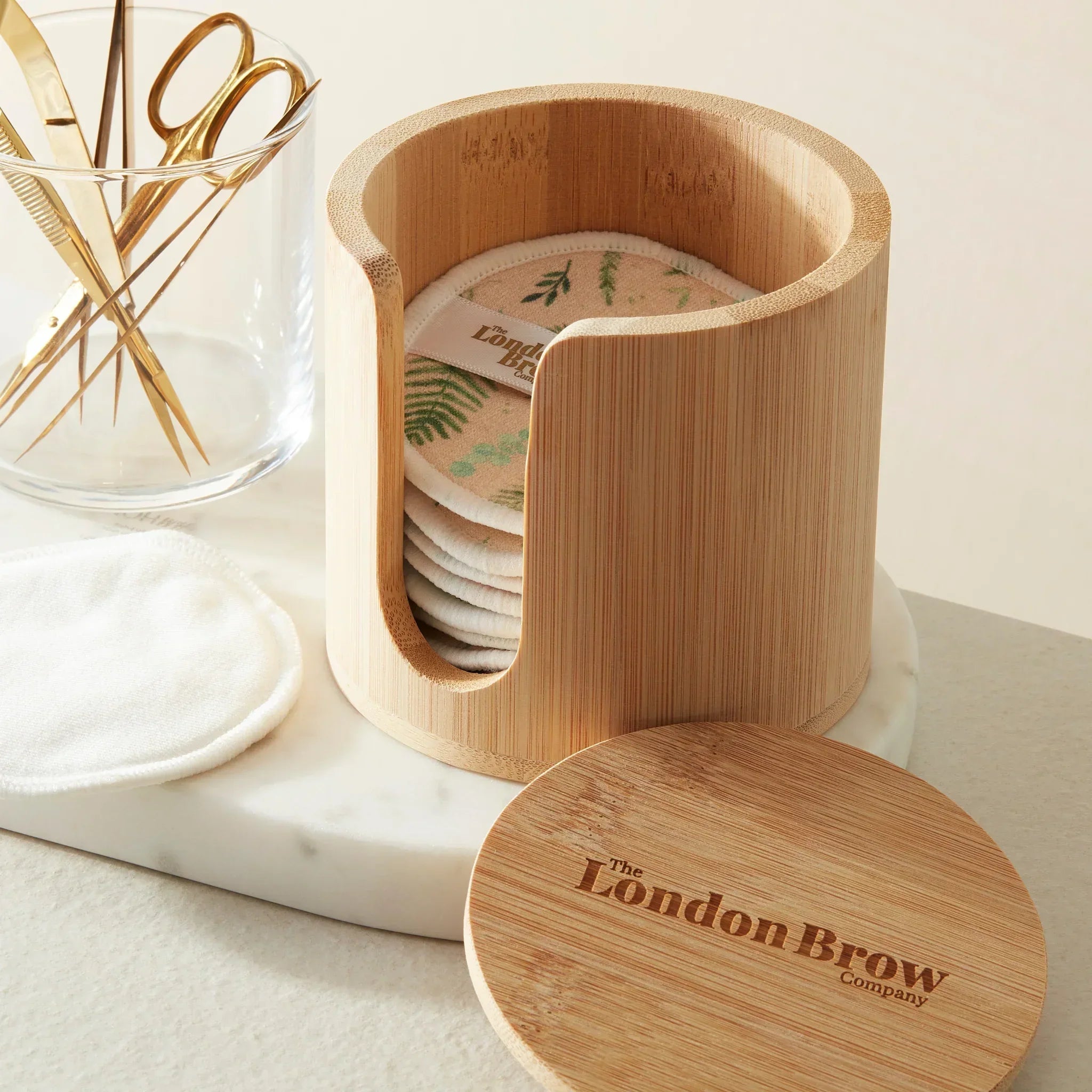 Bamboo Storage Box for Reusable Cotton Pads