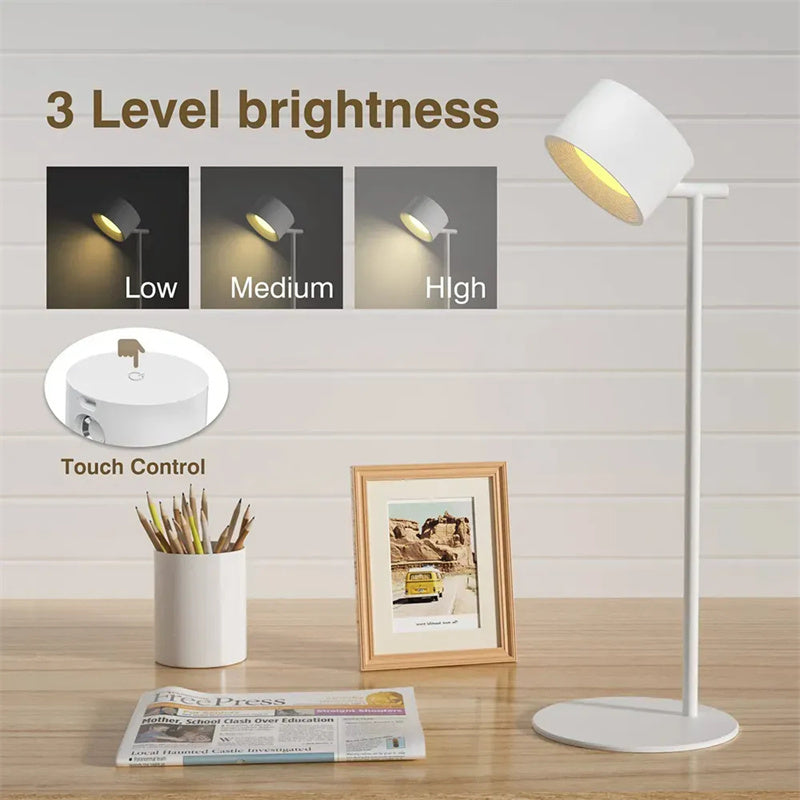 LED USB Table Lamp 360 Rotate Cordless