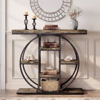 Console Table with Storage Shelves, Industrial