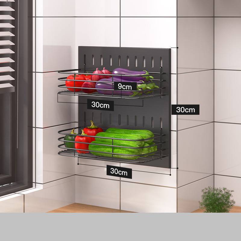 Stainless Steel Kitchen Wall Mounted Kitchen Storage Rack Plate
