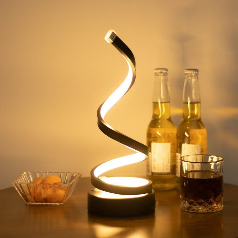 Modern USB Spiral LED Desk Lamp - Adjustable