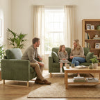 2 Seater Sofa, 140 cm Loveseat Sofa, Dark Green