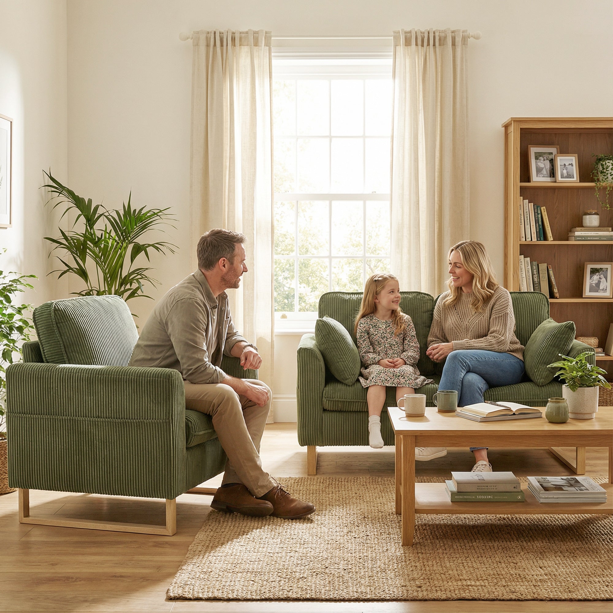 2 Seater Sofa, 140 cm Loveseat Sofa, Dark Green