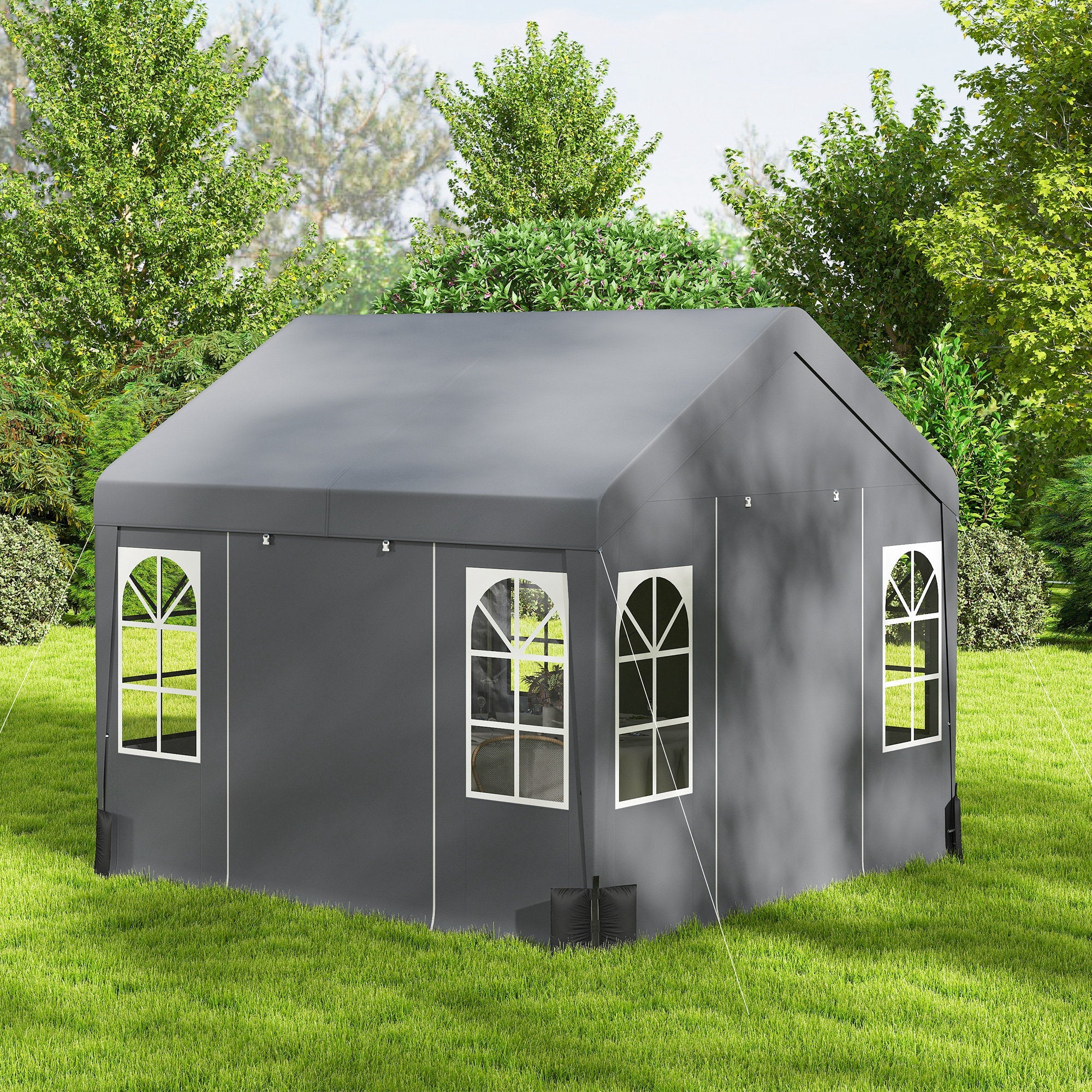 3 x 3 m Party Tent with Removable Sidewalls, 4 Zipped Doors | UV30+