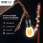 LED Filament String Light Kit, Vintage LED Bulbs, Waterproof 48ft