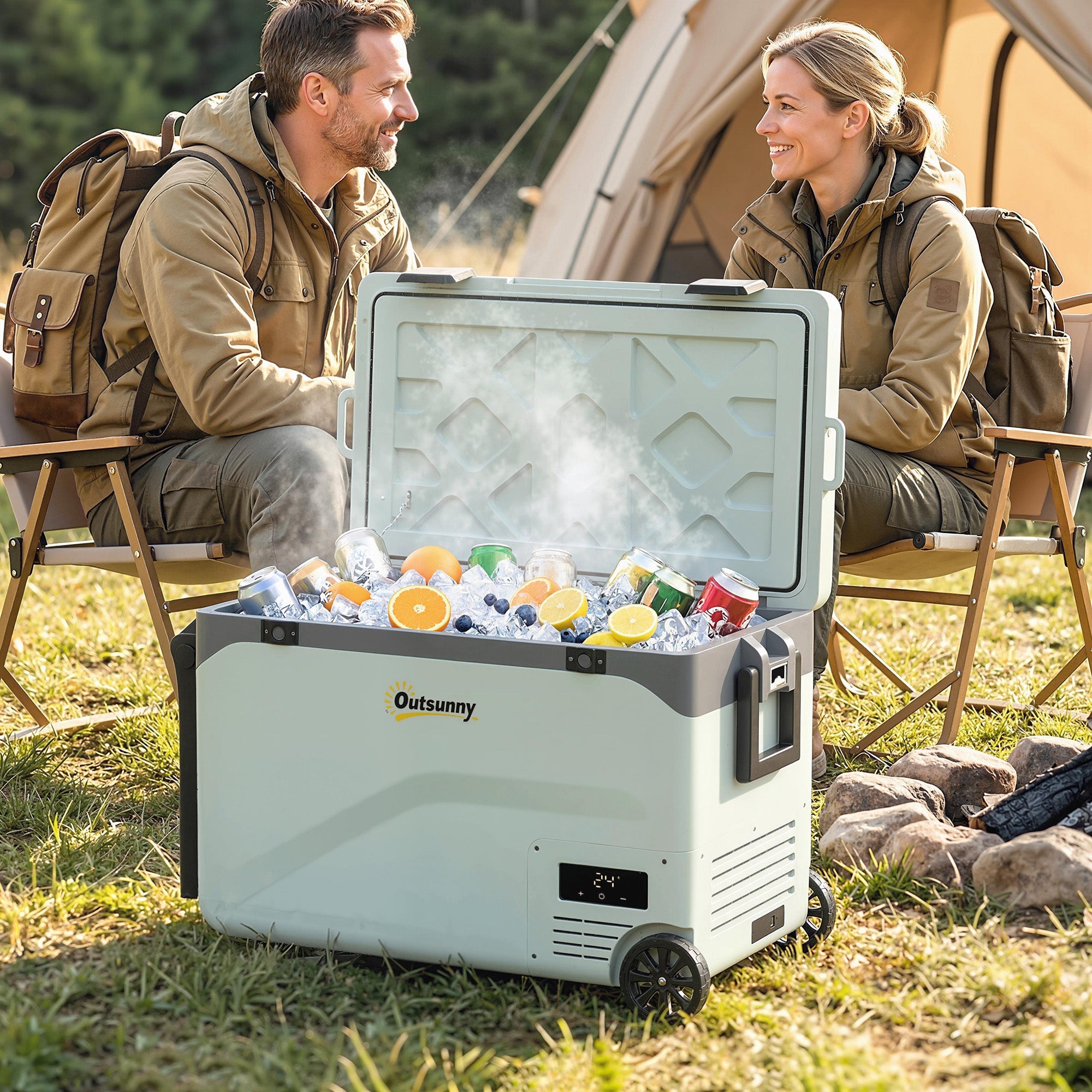 42.5L Compressor Car Fridge Freezer, Camping Refrigerator with App Control, -20℃