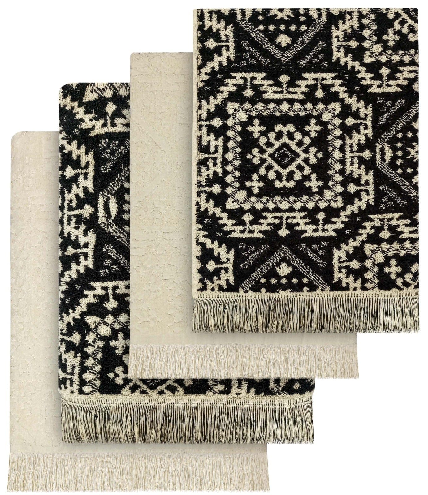 Moroccan Jacquard Cotton Towel Set – 4 Piece 500GSM 100% Cotton