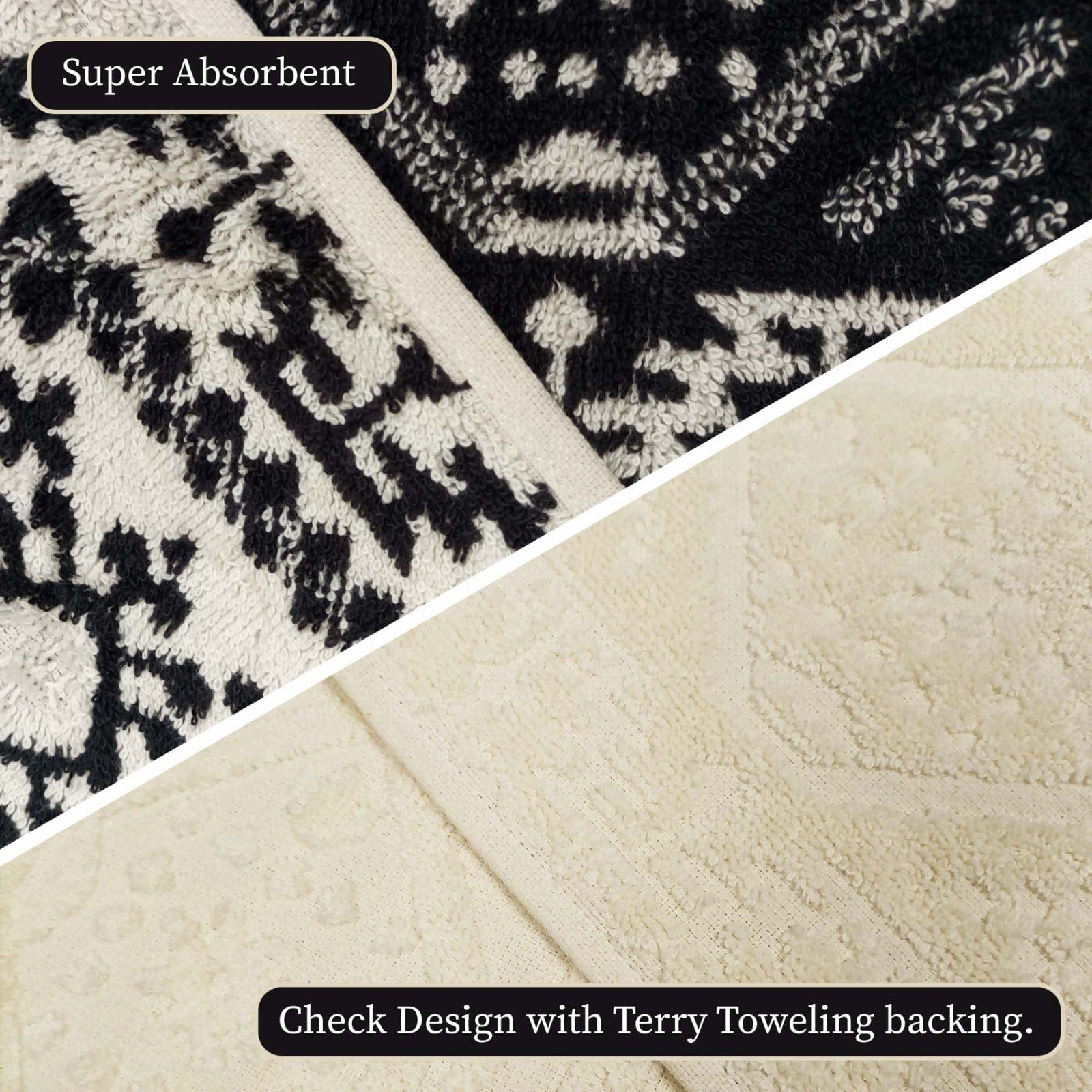 Moroccan Jacquard Cotton Towel Set – 4 Piece 500GSM 100% Cotton