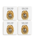 Red Chow Chow Coaster Set – Pack of 4 for Dog Lovers!