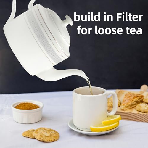 Modern Teapot for 4 with Built-in Filter for Loose Leaf Tea, 1.3L, Tea Lovers