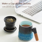 Ceramic Tea Mug with Infuser and Lid for Loose Leaf Tea Diffusers