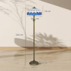 Vintage Floor Lamp with Handcrafted Stained Glass Shade