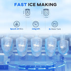 3L Ice Maker Machine and Water Dispenser, 12kg in 24H