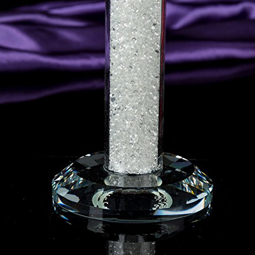 Crystal Tea light Dinner Candle Holder Set 2, Crushed Diamond - Gift Box
