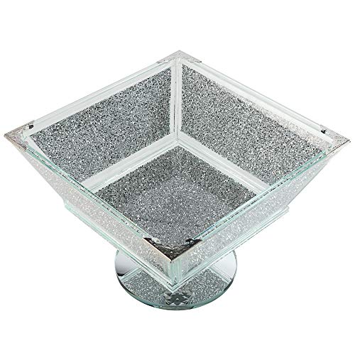 Crystal Extra Large Fruit Bowl, Centre Piece, Crushed Diamond - Gift Box