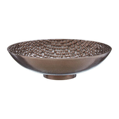 Pewter Decorative Bowl with Raised Tile Texture