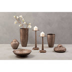 Pewter Decorative Bowl with Raised Tile Texture